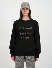 Rhinestone crewneck "f**k cool give me craft"